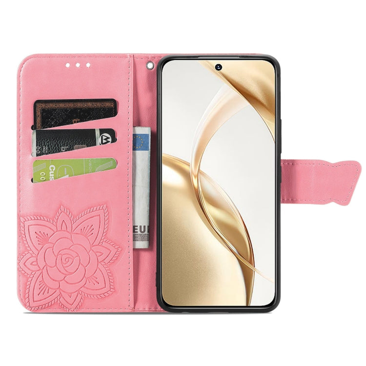 For Honor 200 Butterfly Love Flower Embossed Leather Phone Case