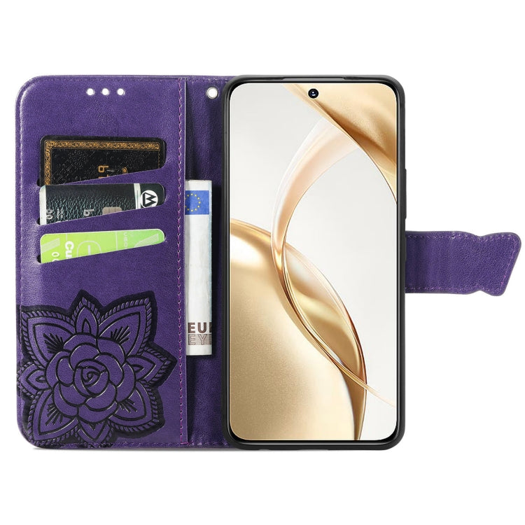 For Honor 200 Butterfly Love Flower Embossed Leather Phone Case