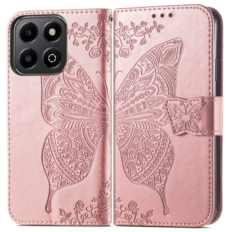 For Honor 200 Smart Butterfly Love Flower Embossed Leather Phone Case