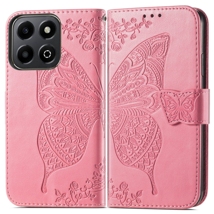 For Honor 200 Smart Butterfly Love Flower Embossed Leather Phone Case