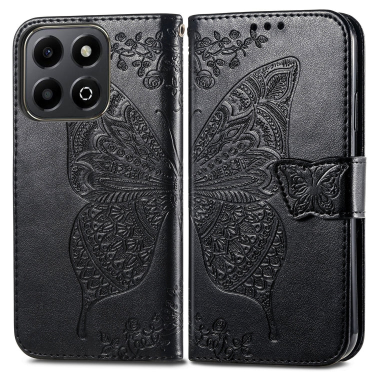 For Honor 200 Smart Butterfly Love Flower Embossed Leather Phone Case