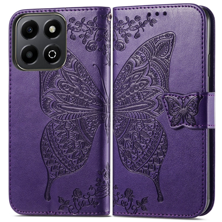For Honor 200 Smart Butterfly Love Flower Embossed Leather Phone Case