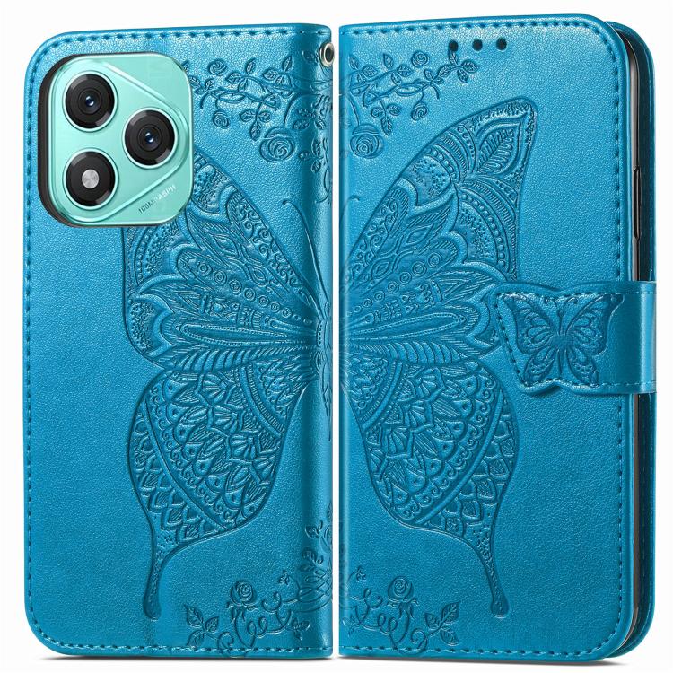 For Honor 400 Lite Global Butterfly Love Flower Embossed Leather Phone Case
