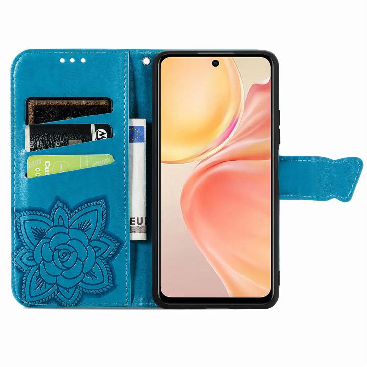 For Honor 400 Lite Global Butterfly Love Flower Embossed Leather Phone Case