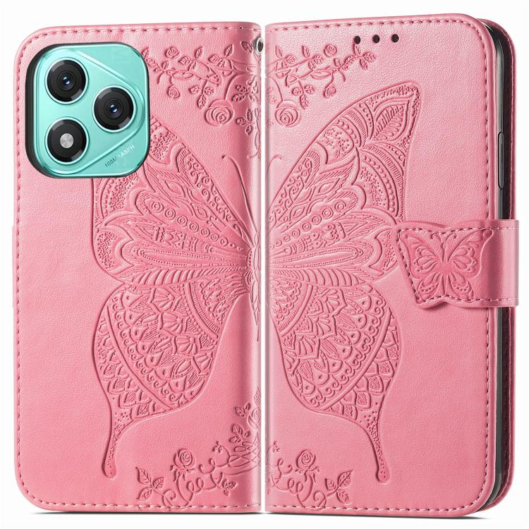For Honor 400 Lite Global Butterfly Love Flower Embossed Leather Phone Case