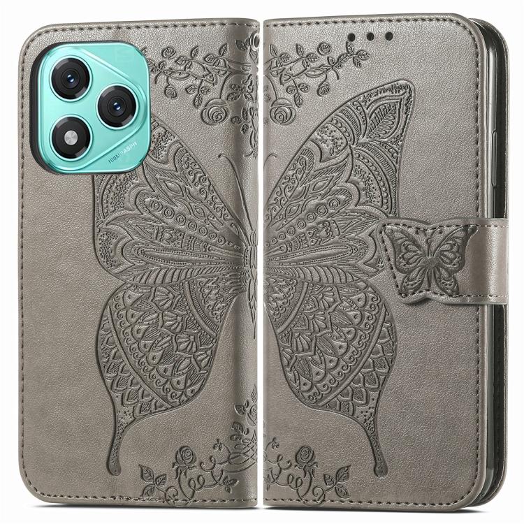 For Honor 400 Lite Global Butterfly Love Flower Embossed Leather Phone Case