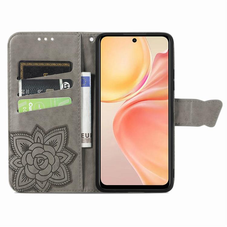 For Honor 400 Lite Global Butterfly Love Flower Embossed Leather Phone Case