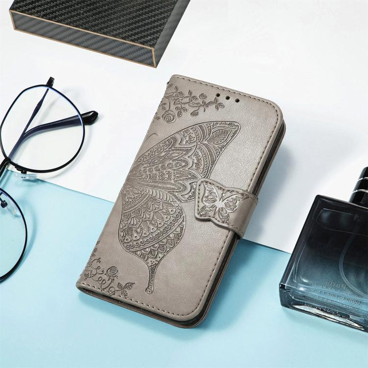 For Honor 400 Lite Global Butterfly Love Flower Embossed Leather Phone Case