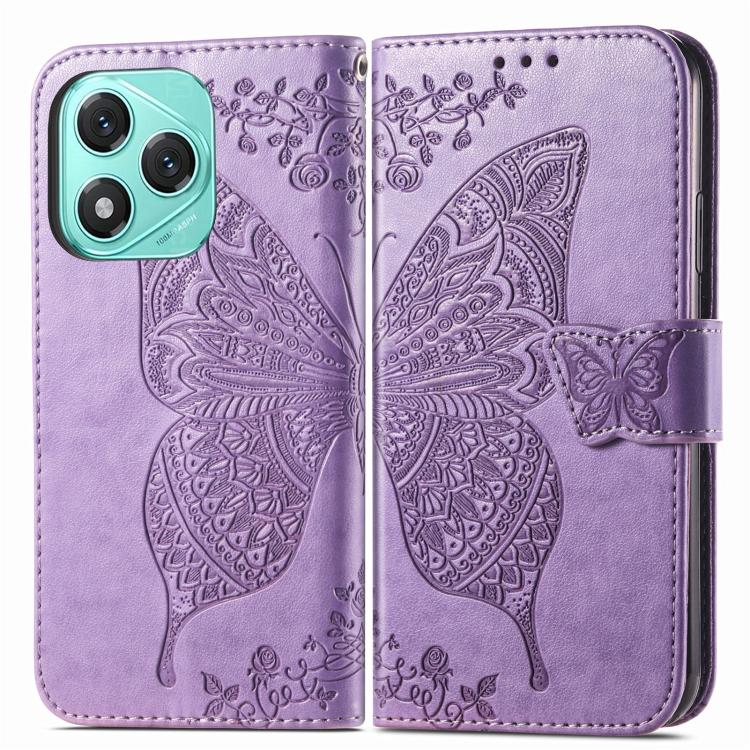 For Honor 400 Lite Global Butterfly Love Flower Embossed Leather Phone Case