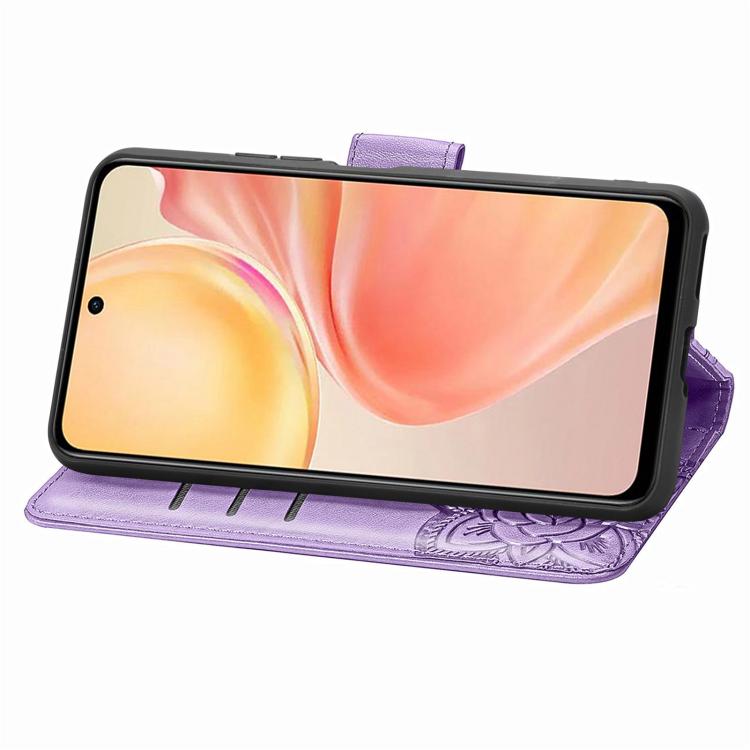 For Honor 400 Lite Global Butterfly Love Flower Embossed Leather Phone Case
