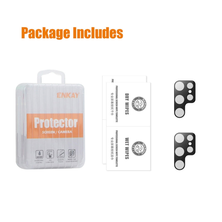 For Samsung Galaxy S25 Ultra 5G 2pcs ENKAY Hat-Prince 9H Rear Camera Lens Tempered Glass Film