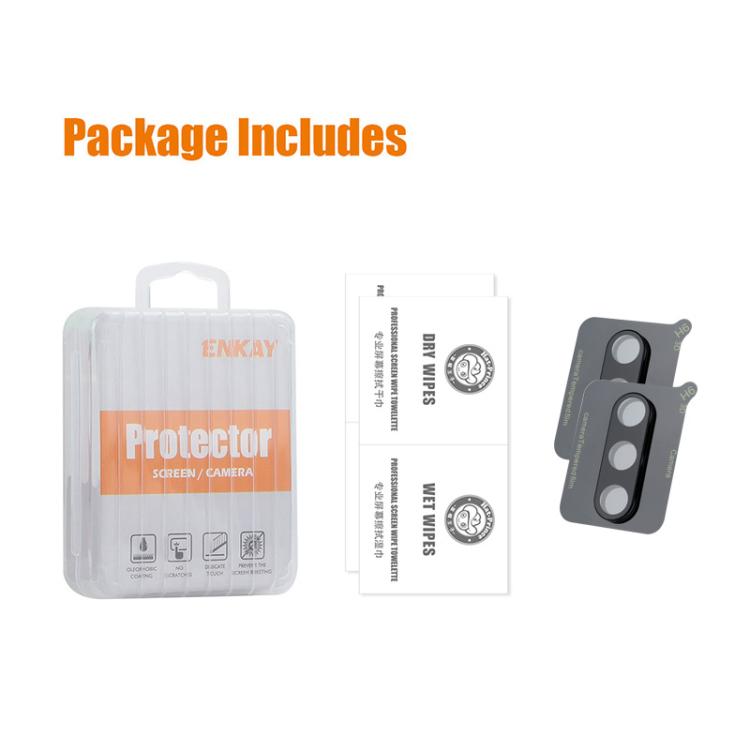 For Samsung Galaxy A37 / A57 2pcs ENKAY Hat-Prince 9H Rear Camera Lens Tempered Glass Film
