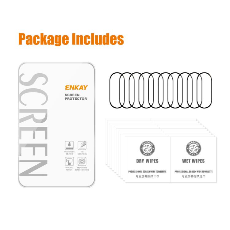 For Xiaomi Smart Band 10 10pcs ENKAY ENKAY 3D Full Coverage Soft PC Edge PMMA HD Screen Film