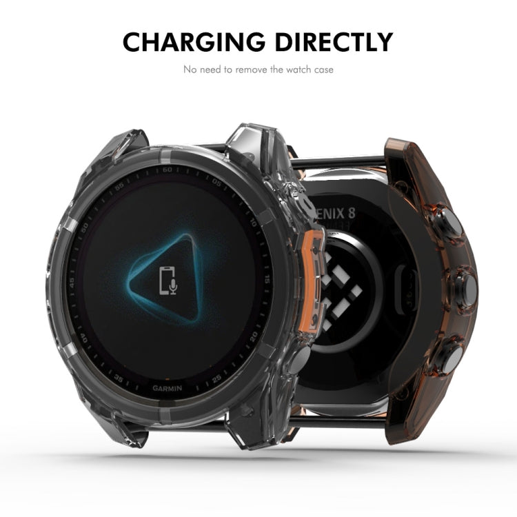 For Garmin Fenix 8 AMOLED 43mm ENKAY Hat-Prince Transparent TPU Frame Drop Protection Case