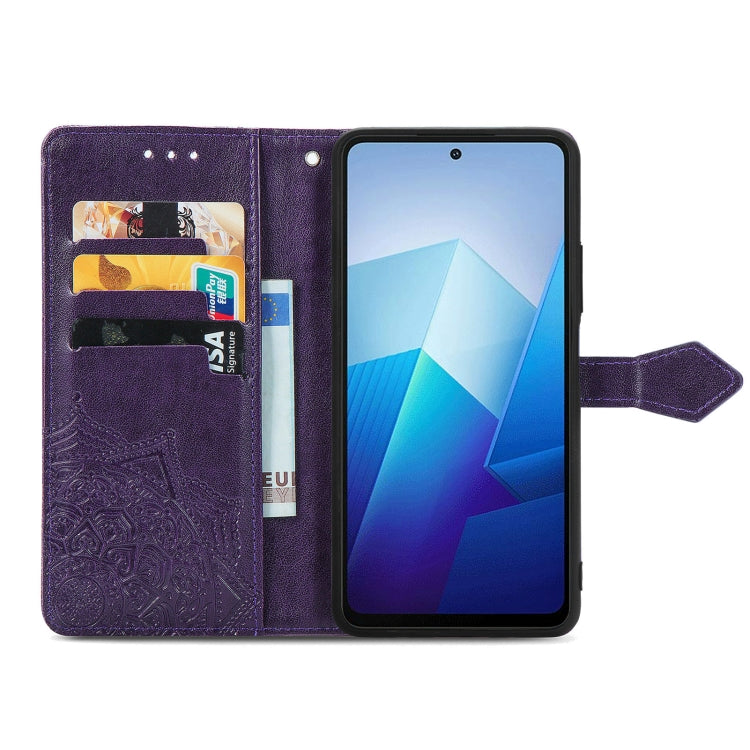 For vivo iQOO Z7 Mandala Flower Embossed Leather Phone Case