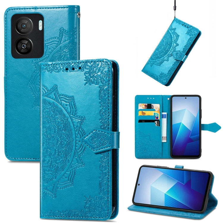 For vivo iQOO Z7 Mandala Flower Embossed Leather Phone Case