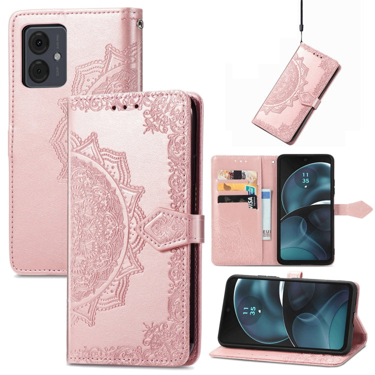 For Motorola Moto G14 Mandala Flower Embossed Leather Phone Case
