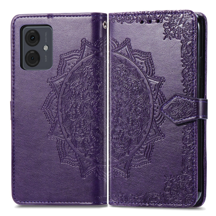 For Motorola Moto G14 Mandala Flower Embossed Leather Phone Case