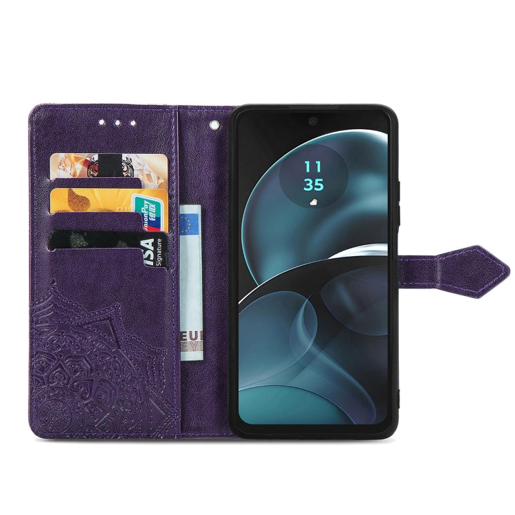 For Motorola Moto G14 Mandala Flower Embossed Leather Phone Case