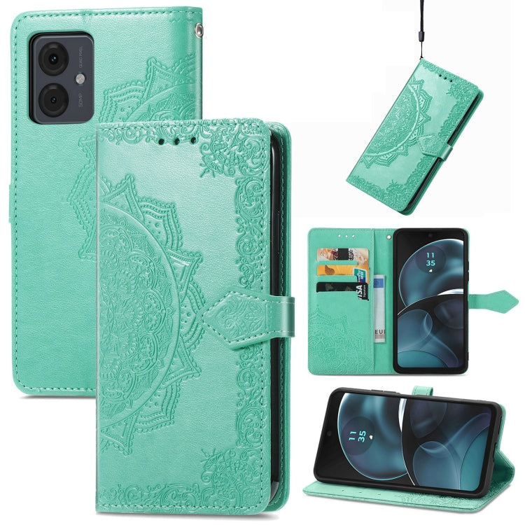 For Motorola Moto G14 Mandala Flower Embossed Leather Phone Case