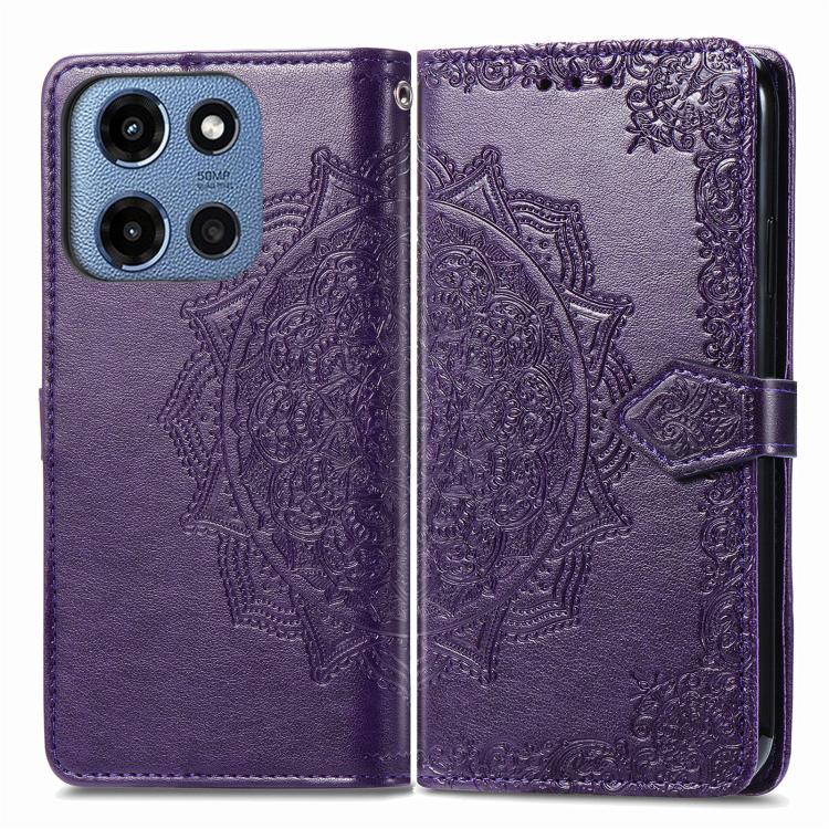 For Motorola Moto G 2025 Mandala Flower Embossed Leather Phone Case
