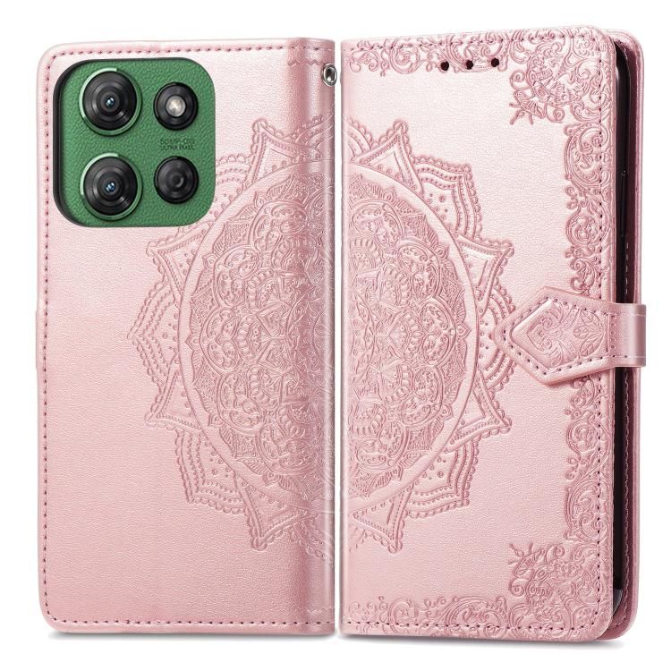 For Motorola Moto G Power 2025 Mandala Flower Embossed Leather Phone Case
