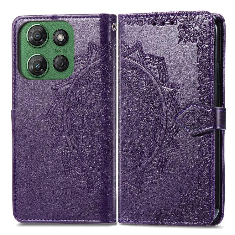 For Motorola Moto G Power 2025 Mandala Flower Embossed Leather Phone Case