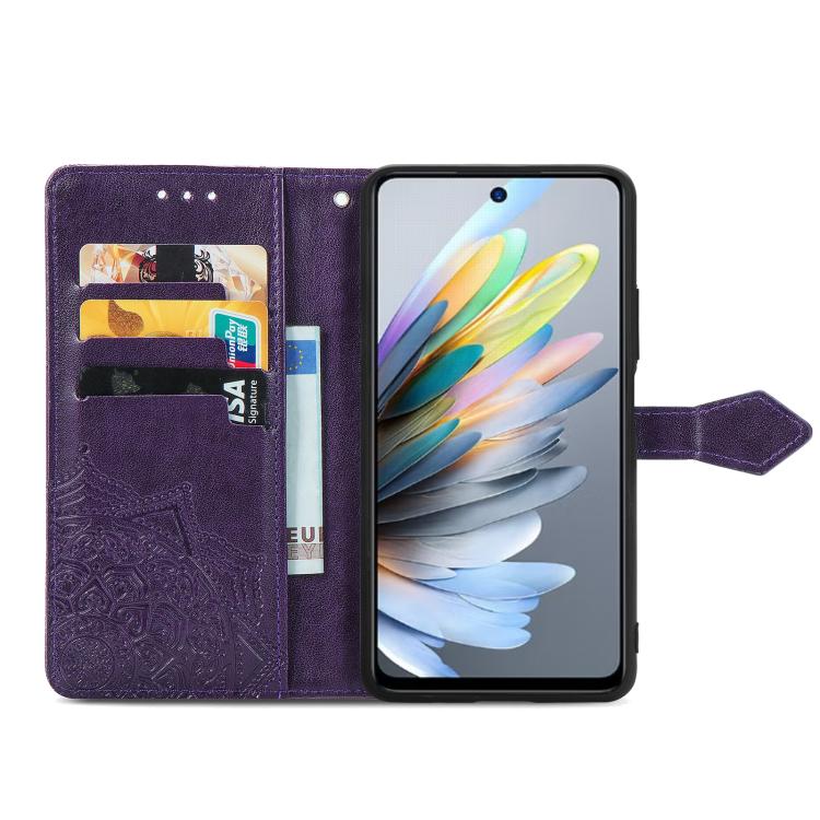 For Motorola Moto G Power 2025 Mandala Flower Embossed Leather Phone Case