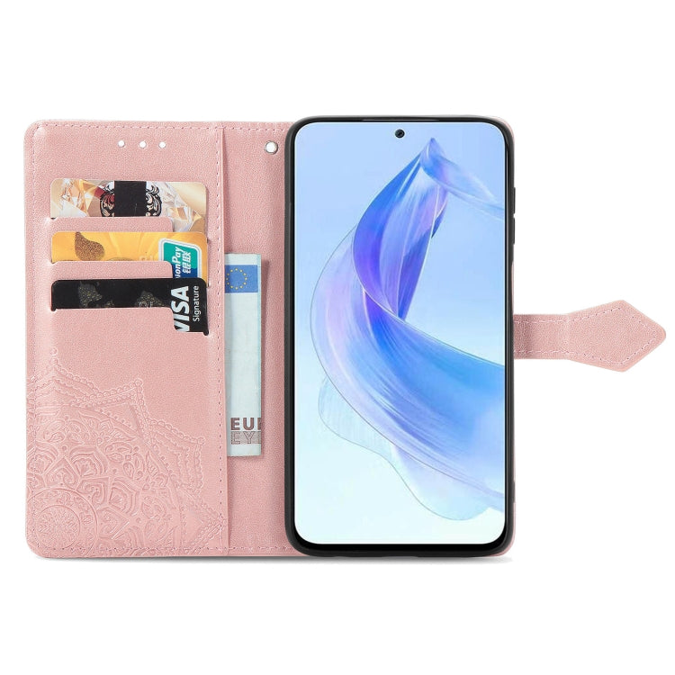 For Honor 90 Lite Mandala Flower Embossed Leather Phone Case