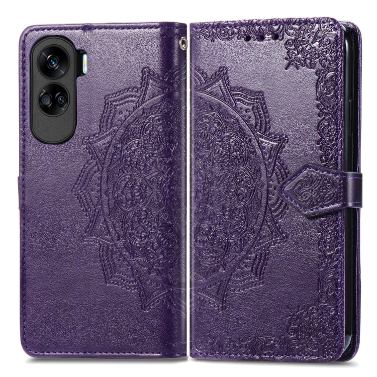 For Honor 90 Lite Mandala Flower Embossed Leather Phone Case