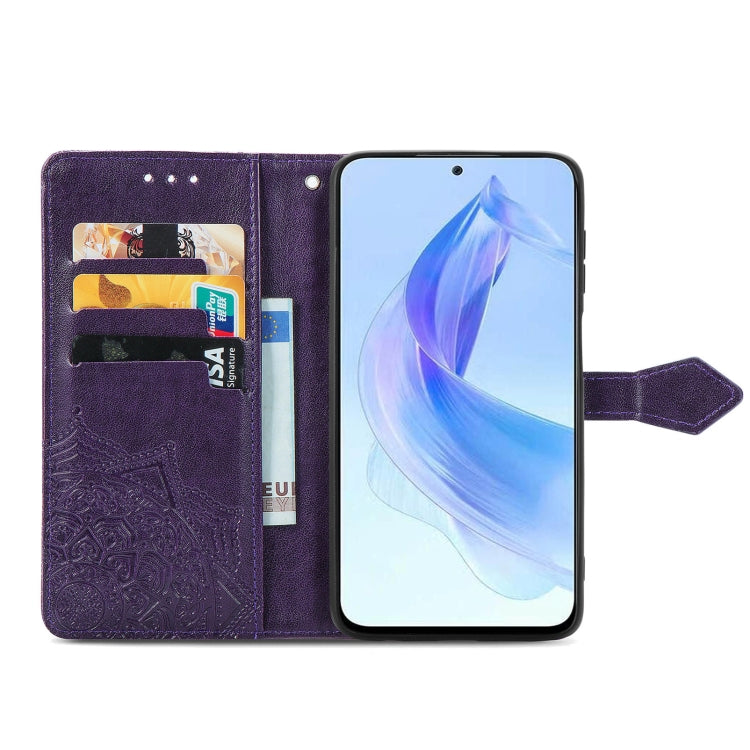 For Honor 90 Lite Mandala Flower Embossed Leather Phone Case
