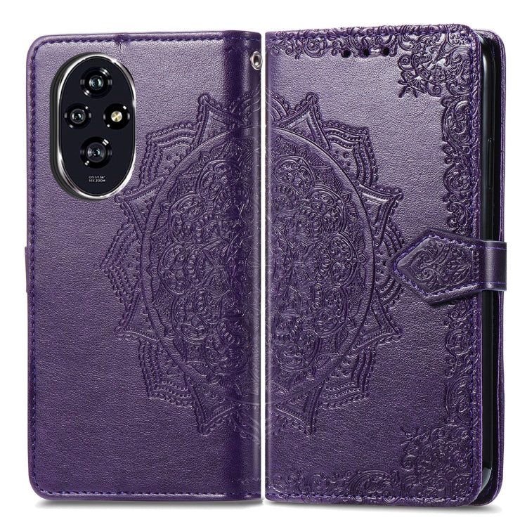 For Honor 200 Pro Mandala Flower Embossed Leather Phone Case