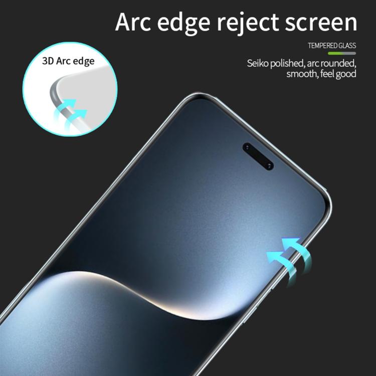 For Honor Magic7 Pro PINWUYO 9H 3D Hot Bending Tempered Glass Film - Black