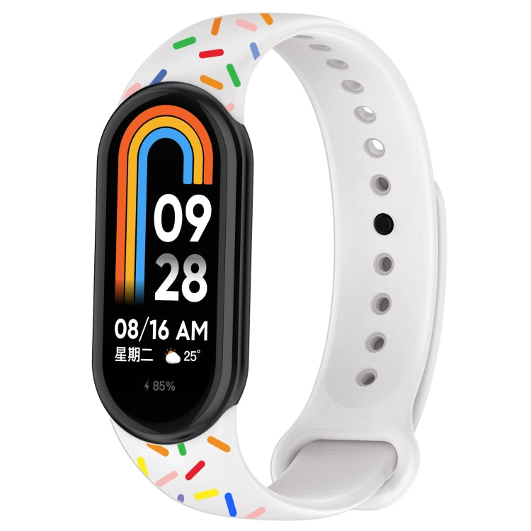 For Xiaomi Band 8 Sports Rainbow Dots Silicone Buckle Watch Band