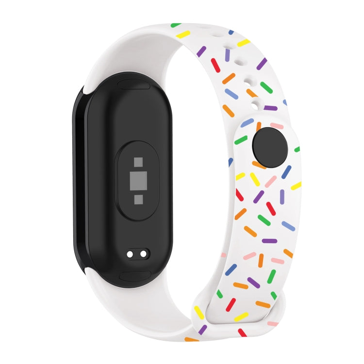 For Xiaomi Band 8 Sports Rainbow Dots Silicone Buckle Watch Band