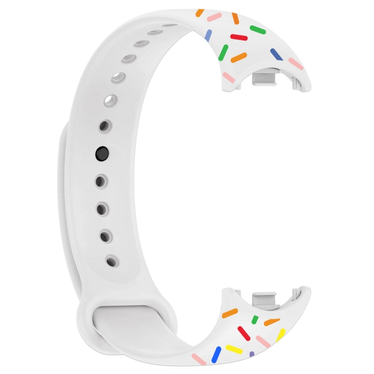 For Xiaomi Band 8 Sports Rainbow Dots Silicone Buckle Watch Band