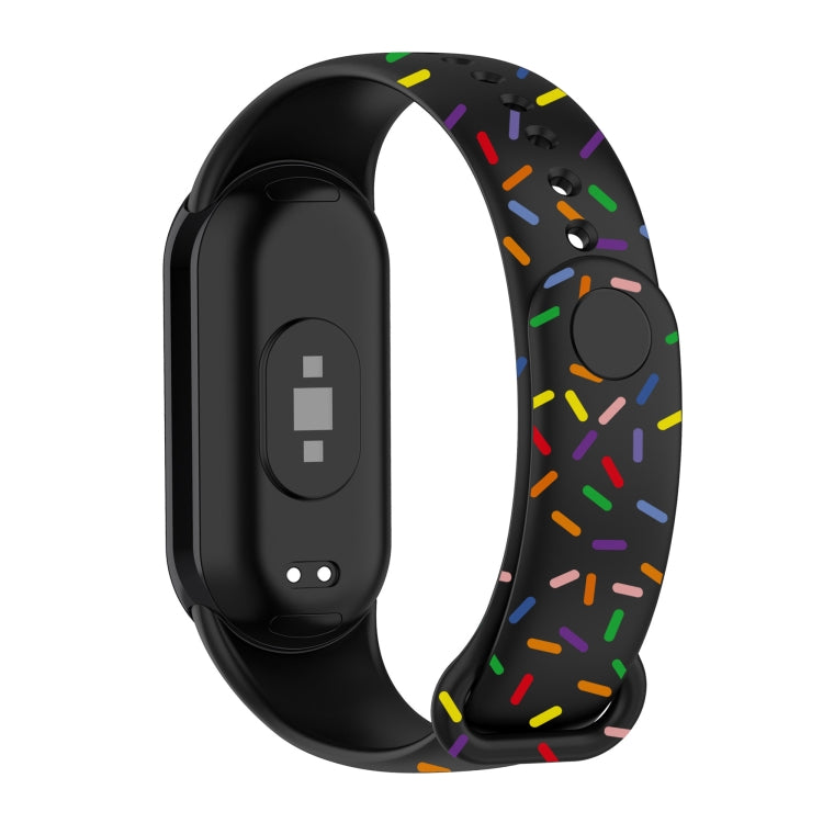 For Xiaomi Band 8 Sports Rainbow Dots Silicone Buckle Watch Band
