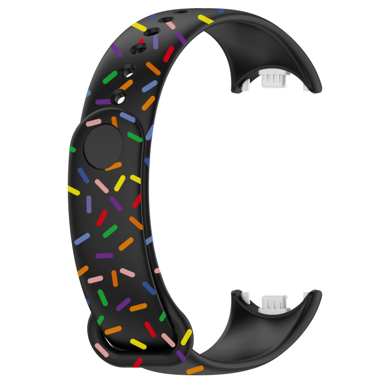 For Xiaomi Band 8 Sports Rainbow Dots Silicone Buckle Watch Band