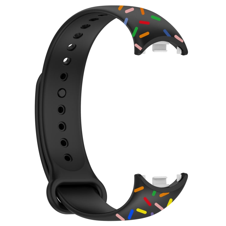 For Xiaomi Band 8 Sports Rainbow Dots Silicone Buckle Watch Band