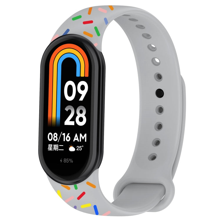 For Xiaomi Band 8 Sports Rainbow Dots Silicone Buckle Watch Band