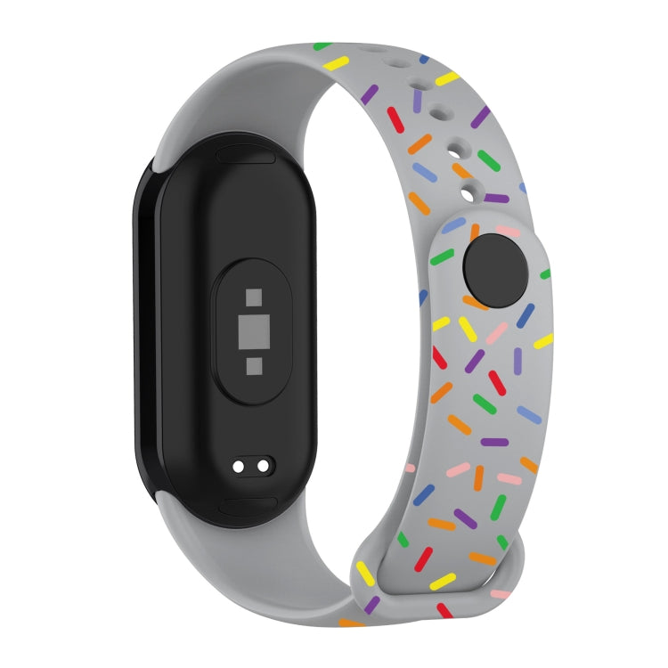 For Xiaomi Band 8 Sports Rainbow Dots Silicone Buckle Watch Band