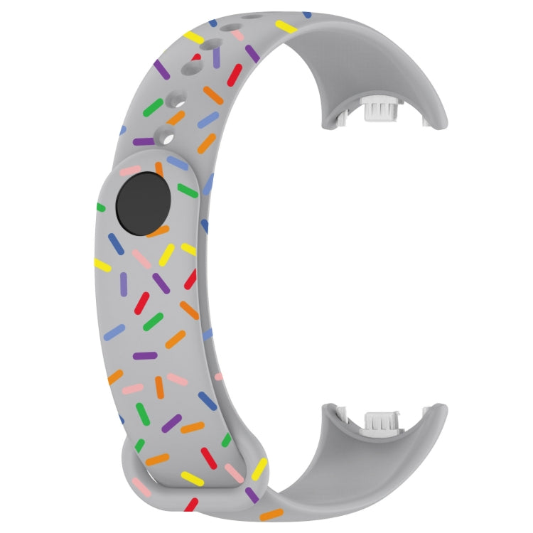 For Xiaomi Band 8 Sports Rainbow Dots Silicone Buckle Watch Band