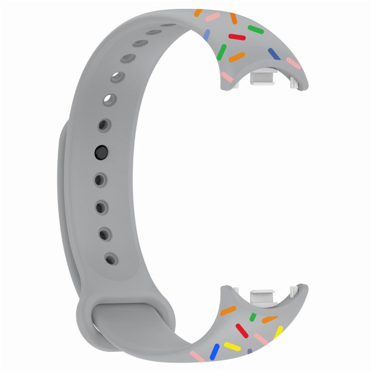 For Xiaomi Band 8 Sports Rainbow Dots Silicone Buckle Watch Band