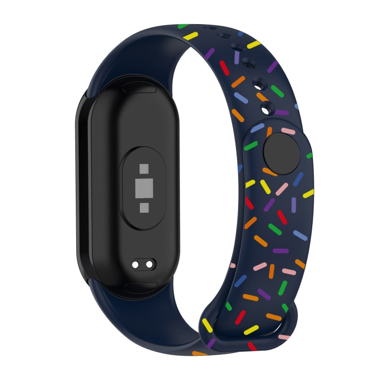 For Xiaomi Band 8 Sports Rainbow Dots Silicone Buckle Watch Band