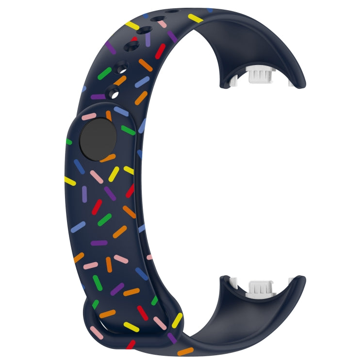 For Xiaomi Band 8 Sports Rainbow Dots Silicone Buckle Watch Band