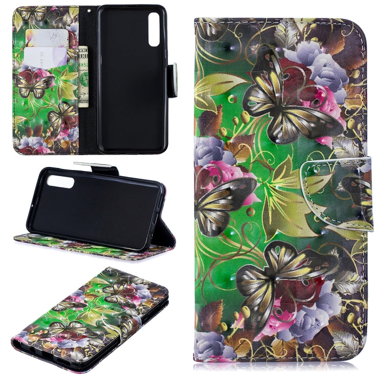 3D Colored Drawing Pattern Horizontal Flip Leather Case for Samsung Galaxy A50, with Holder & Card Slots & Wallet