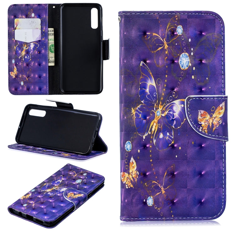 3D Colored Drawing Pattern Horizontal Flip Leather Case for Samsung Galaxy A50, with Holder & Card Slots & Wallet