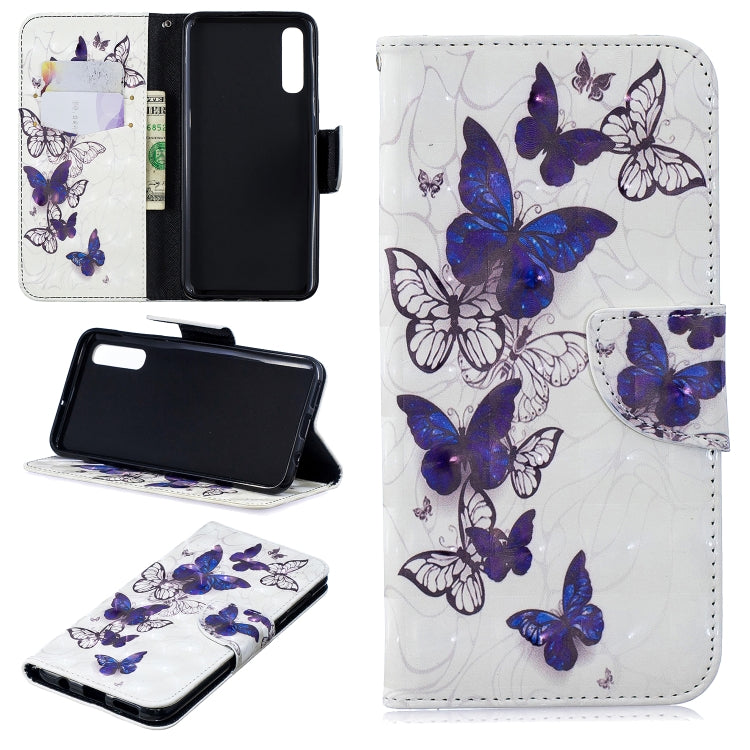 3D Colored Drawing Pattern Horizontal Flip Leather Case for Samsung Galaxy A50, with Holder & Card Slots & Wallet