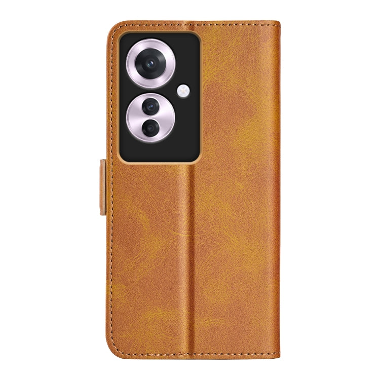 For OPPO Reno11 F 5G Dual-side Magnetic Buckle Horizontal Flip Leather Phone Case
