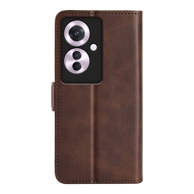 For OPPO Reno11 F 5G Dual-side Magnetic Buckle Horizontal Flip Leather Phone Case